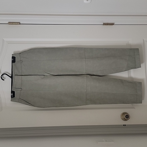 Zara Faux Leather Pants, Size M, Light Light Sage Green, Grayish Hue. EUC - Picture 1 of 14